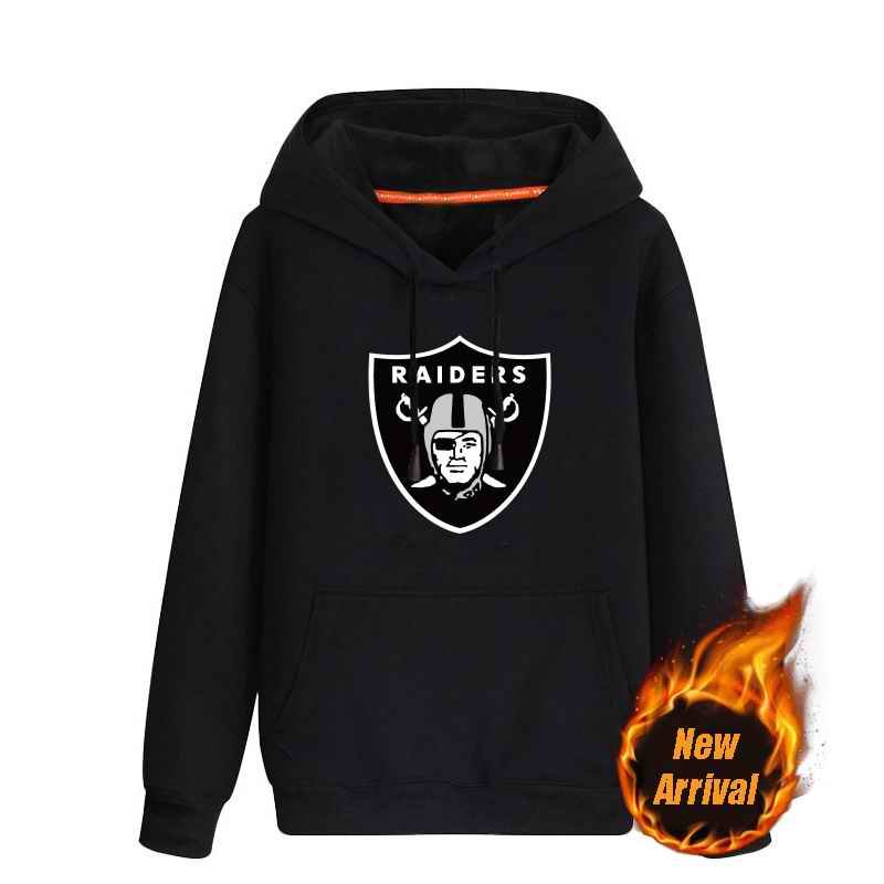 Men's Oakland Raiders Black 70'cotton 30'polyester Cashmere Thickening version NFL Hoodie