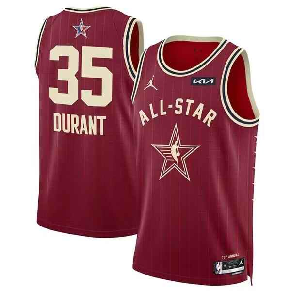 Men's 2024 All-Star Active Player Custom Crimson Game Swingman Stitched Basketball Jersey