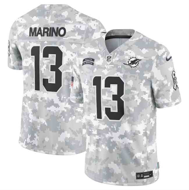 Men's Miami Dolphins #13 Dan Marino 2024 F.U.S.E Arctic Camo Salute to Service Limited Stitched Football Jersey