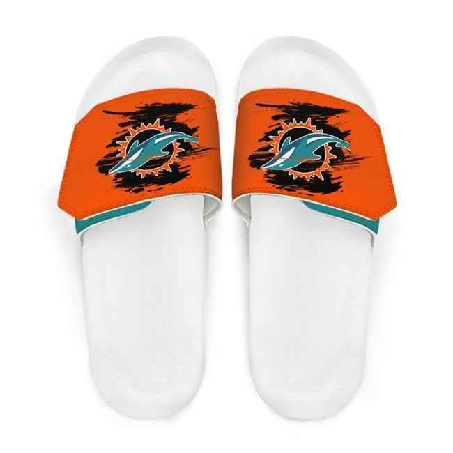 Men's Miami Dolphins Beach Adjustable Slides Non-Slip Slippers/Sandals/Shoes 006