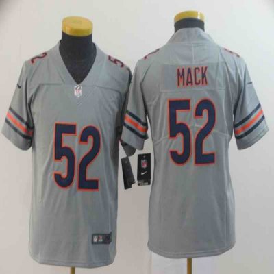 Youth Chicago Bears #52 Khalil Mack 2019 Silver Inverted Legend Stitched NFL Jersey