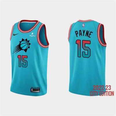 Men's Phoenix Suns #15 Cameron Payne 2022-23 Blue City Edition Stitched Basketball Jersey