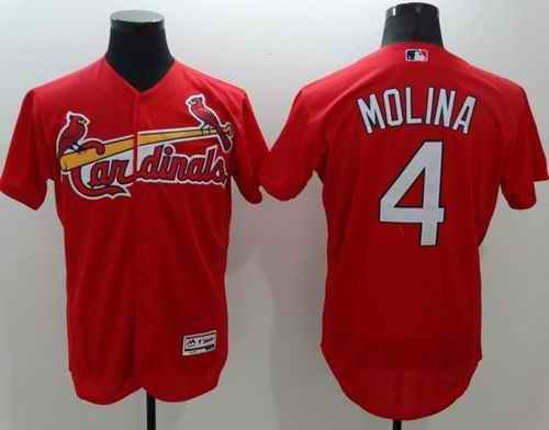 Cardinals #4 Yadier Molina Red Flexbase Authentic Collection Stitched MLB Jersey