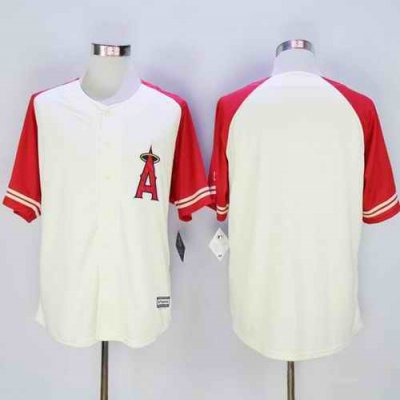 Angels of Anaheim Blank Cream/Red Exclusive New Cool Base Stitched MLB Jersey