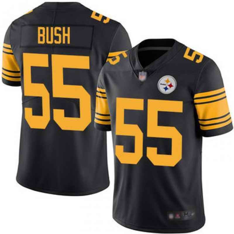 Youth Pittsburgh Steelers #55 Devin Bush Black Color Rush Limited Stitched Jersey