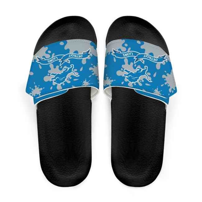 Men's Detroit Lions Beach Adjustable Slides Non-Slip Slippers/Sandals/Shoes 001