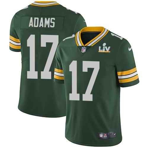 Men's Green Bay Packers #17 Davante Adams Green 2021 Super Bowl LV Stitched NFL Jersey