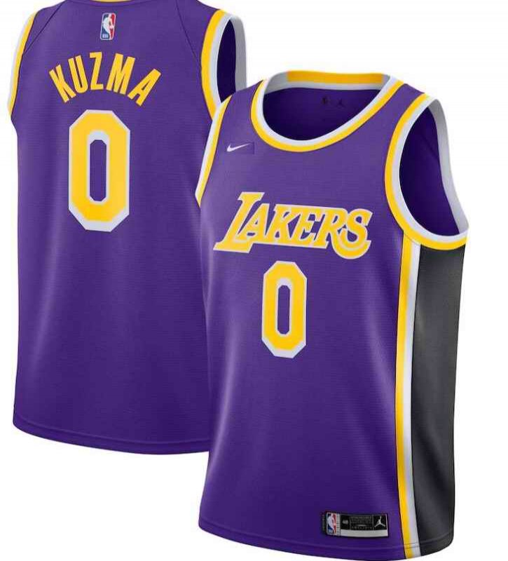 Men's Los Angeles Lakers #0 Kyle Kuzma 2020 Statement Edition Purple Swingman Stitched Jersey