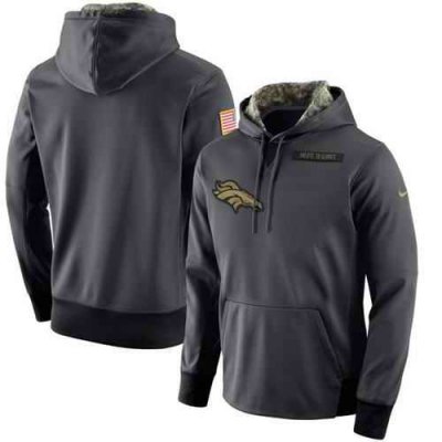 Men's Denver Broncos Nike Anthracite Salute to Service Player Performance Hoodie