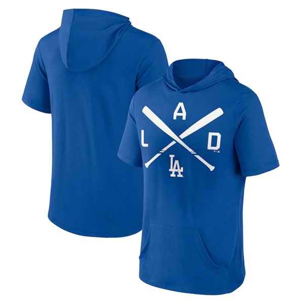 Men's Los Angeles Dodgers Blue Short Sleeve Pullover Hoodie