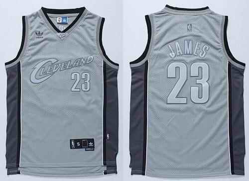 Cavaliers #23 LeBron James Stitched Grey Anniversary Style NBA Jersey