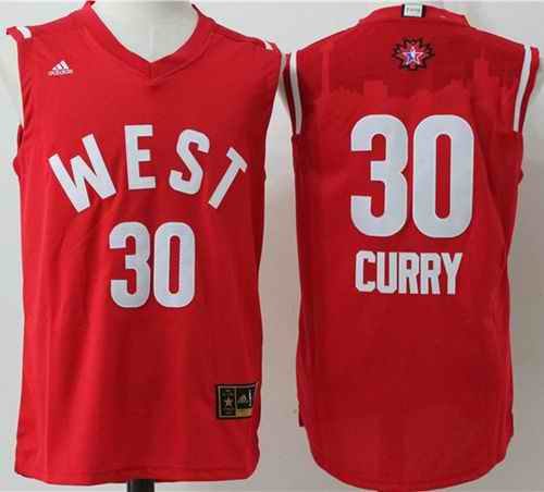 Warriors #30 Stephen Curry Red 2016 All Star Stitched NBA Jersey