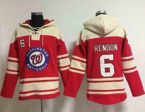 Nationals #6 Anthony Rendon Red Sawyer Hooded Sweatshirt MLB Hoodie