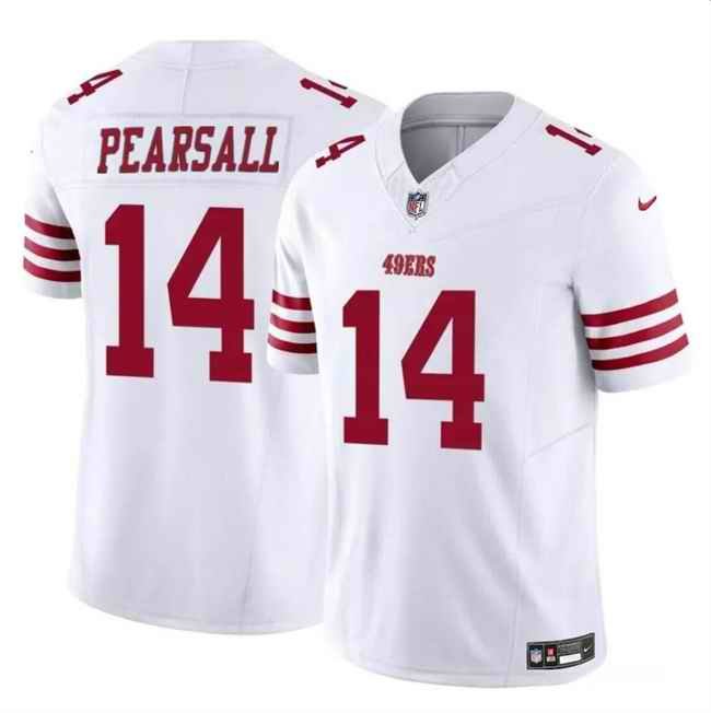 Men's San Francisco 49ers #14 Ricky Pearsall White 2024 Draft F.U.S.E. Vapor Untouchable Limited Stitched Football Jersey