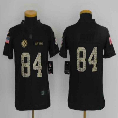 Youth Pittsburgh Steelers #84 Antonio Brown Black Salute to Service Limited Stitched NFL Jersey