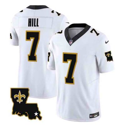 Men's New Orleans Saints #7 Taysom Hill White 2023 F.U.S.E. 1987 Legacy Vapor Stitched Jersey