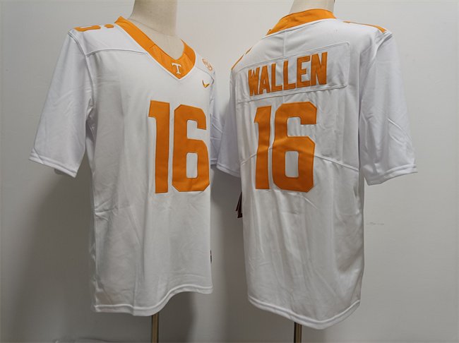 Men's Tennessee Volunteers #16 Morgan Wallen White F.U.S.E Stitched Jersey