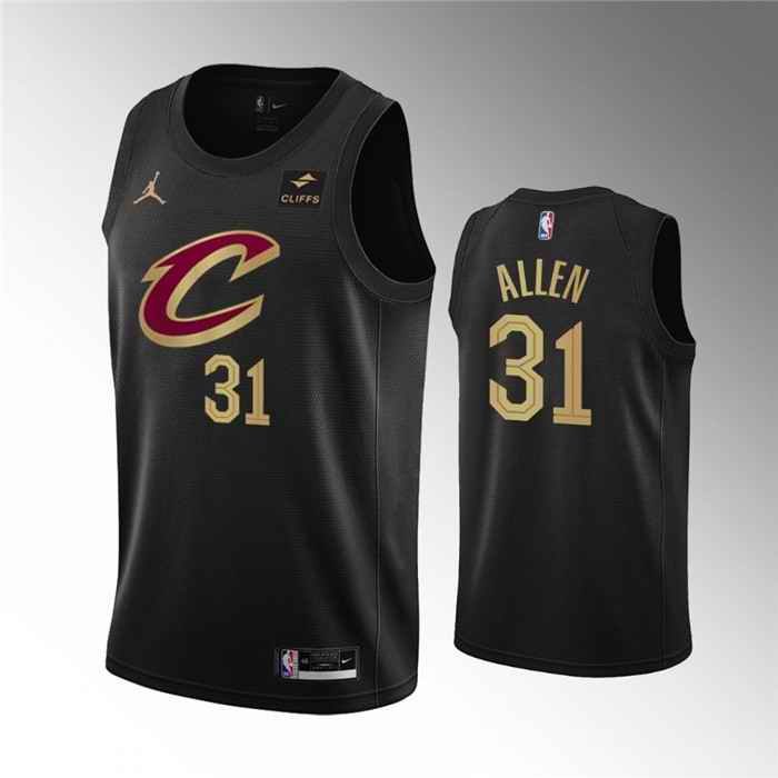 Men's Cleveland Cavaliers #31 Jarrett Allen Black Statement Edition Stitched Basketball Jersey