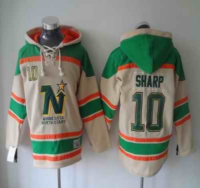 Stars #10 Patrick Sharp Cream Sawyer Hooded Sweatshirt Stitched NHL Jersey