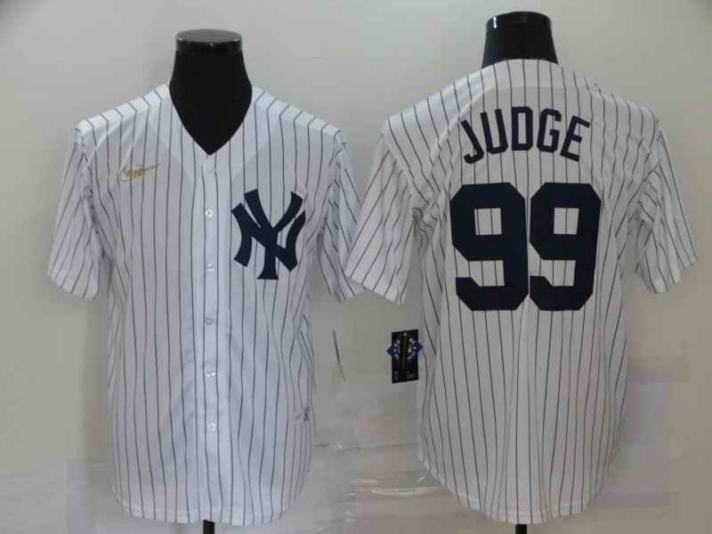 Men's New York Yankees #99 Aaron Judge 2020 New White Cool Base Stitched Jersey