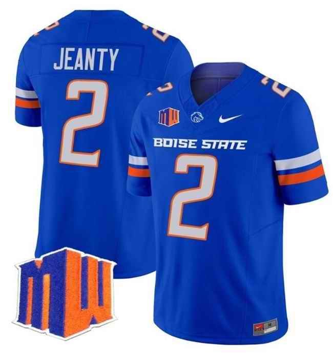 Men's Boise State Broncos #2 Ashton Jeanty Royal 2024 F.U.S.E. Vapor Limited Stitched Football Jersey