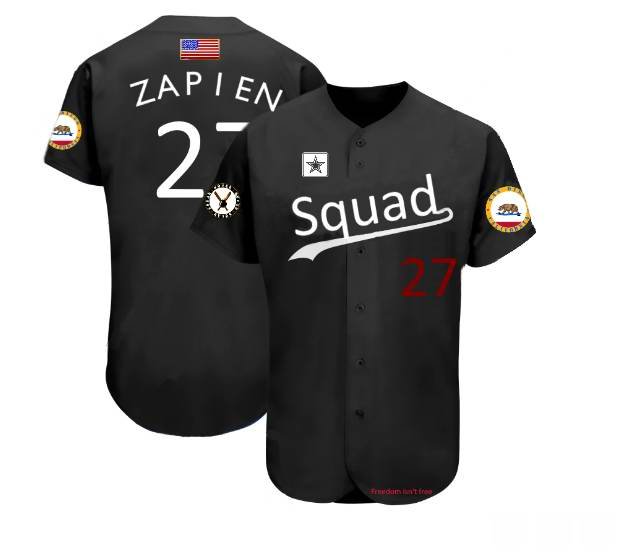 Men's Squad Customized Black Stitched Jersey 004