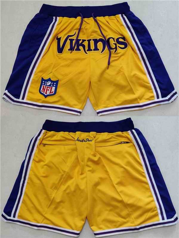 Men's Minnesota Vikings Yellow Shorts (Run Smaller)