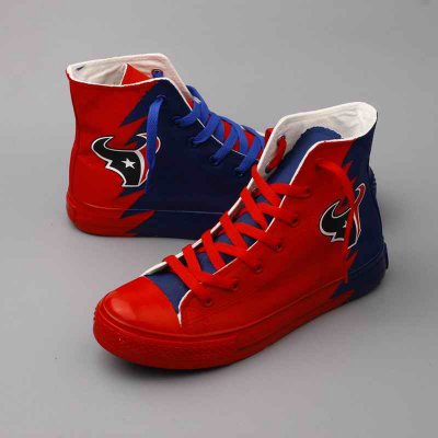 Women's NFL Hoston Texans Repeat Print High Top Sneakers 004