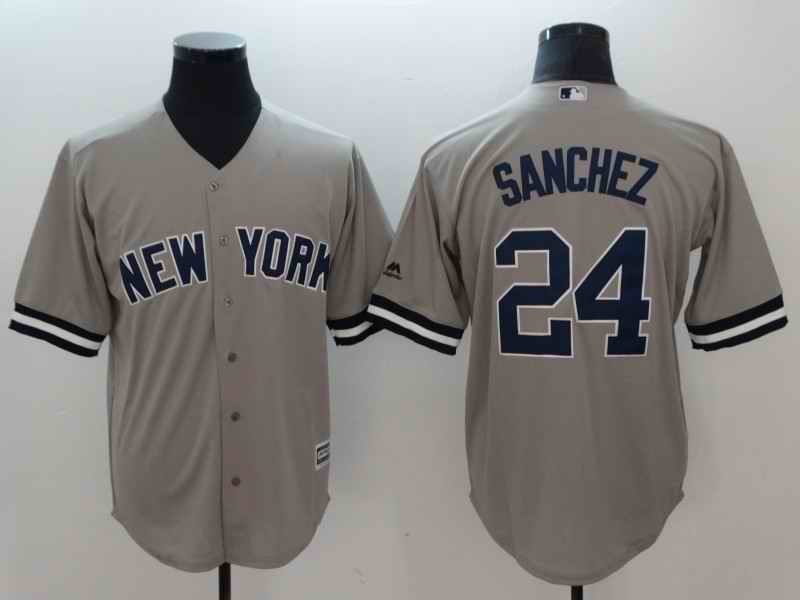 Men's New York Yankees #24 Gary Sanchez Gray Cool Base Stitched MLB Jersey