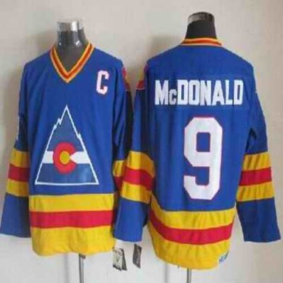 Avalanche #9 Lanny Mcdonald Blue CCM Throwback Stitched NHL Jersey