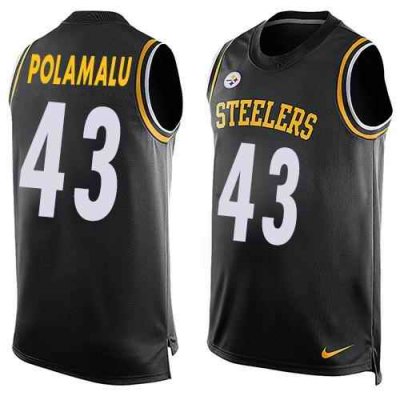 Nike Steelers #43 Troy Polamalu Black Team Color Men's Stitched NFL Limited Tank Top Jersey