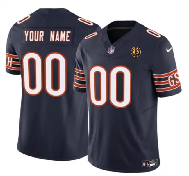 Men's Chicago Bears Active Player Custom Navy 2023 F.U.S.E. With John Madden Patch Vapor Limited Stitched Football Jersey