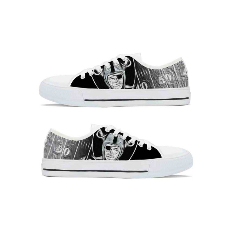 Women's Las Vegas Raiders Low Top Canvas Sneakers 004