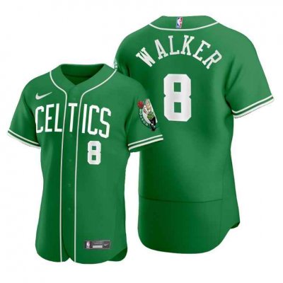 Men's  Boston Celtics #8 Kemba Walker 2020 Green NBA X MLB Crossover Edition Stitched Jersey