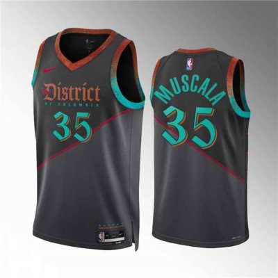 Men's Washington Wizards #35 Mike Muscala Black 2023/24 City Edition Stitched Basketball Jersey