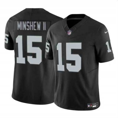 Men's Las Vegas Raiders #15 Gardner Minshew II Black 2024 F.U.S.E Stitched Football Jersey