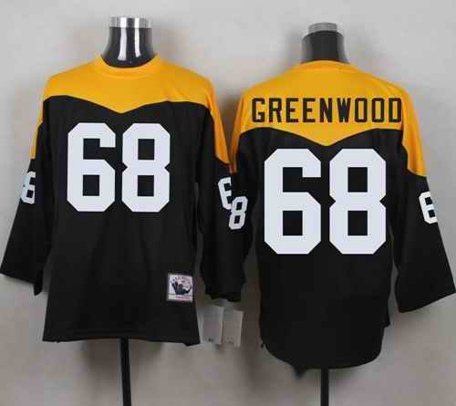 Mitchell And Ness 1967 Steelers #68 L.C. Greenwood Black/Yelllow Throwback Men's Stitched NFL Jersey