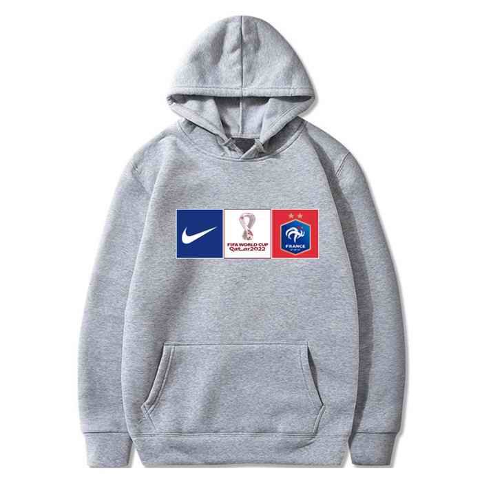 Men's France World Cup Soccer Hoodie Grey