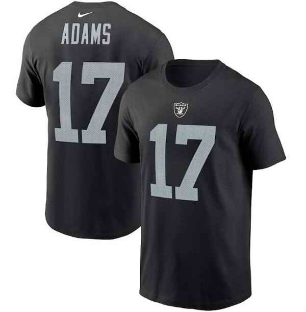 Men's Las Vegas Raiders #17 Davante Adams 2022 Black Name & Number T-Shirt