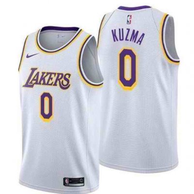 Men's Los Angeles Lakers #0 Kyle Kuzma White Stitched NBA Jersey