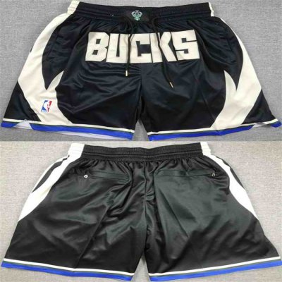 Men's Milwaukee Bucks Black Shorts (Run Small)