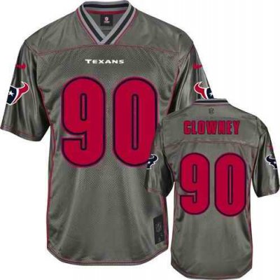 Nike Texans #90 Jadeveon Clowney Grey Men's Stitched NFL Elite Vapor Jersey