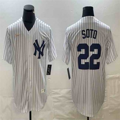 Men's New York Yankees #22 Juan Soto White Cool Base Stitched Baseball Jersey