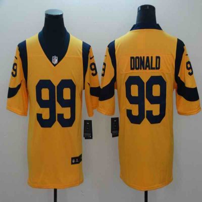 Men's Los Angeles Rams #99 Aaron Donald Gold Vapor Untouchable Limited Stitched NFL Jersey