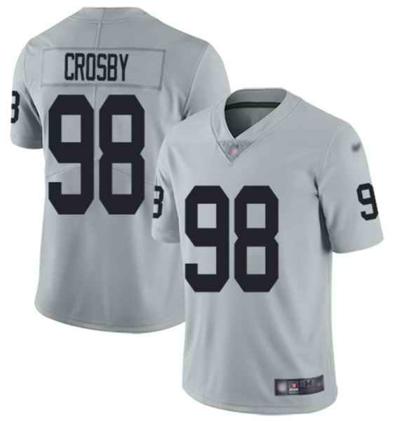 Men's Las Vegas Raiders #98 Maxx Crosby Grey Vapor Untouchable Limited Stitched Jersey