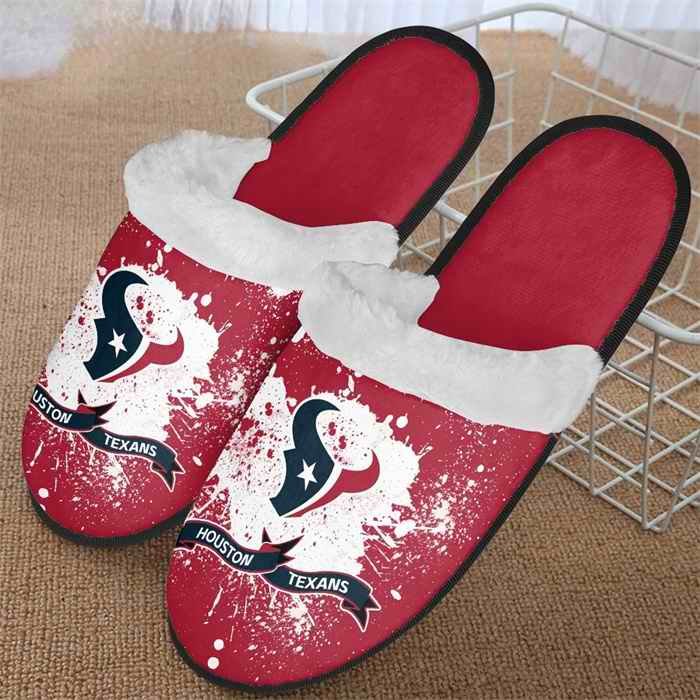 Men's Houston Texans Team Logo Staycation Slippers/Shoes(Pls check description for details) 001