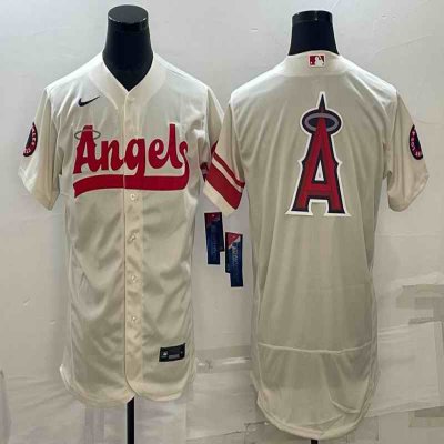 Men's Los Angeles Angels 2022 Cream City Connect Team Big Logo Flex Base Stitched Jersey