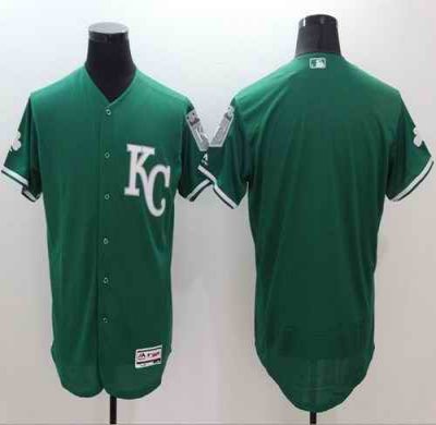 Royals Blank Green Celtic Flexbase Authentic Collection Stitched MLB Jersey