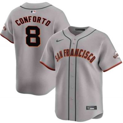 Men's San Francisco Giants #8 Michael Conforto Grey 2024  Away Limited Stitched Baseball Jersey