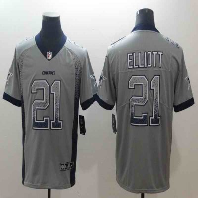 Men's Dallas Cowboys #21 Ezekiel Elliott Gray 2018 Drift Fashion Color Rush Limited Stitched NFL Jersey